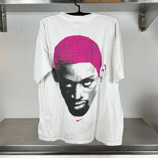 90s Nike Dennis Rodman Pink Hair Basketball NBA T-shirt