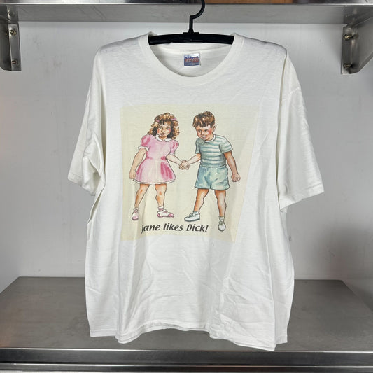 90s Jane Likes Dick! Art All Sport Tag XL single stitch T-shirt