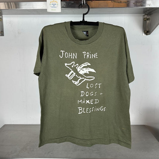 90s John Prine Lost Dogs + Mixed Blessings Oh Boy Records Promo single stitch T-shirt
