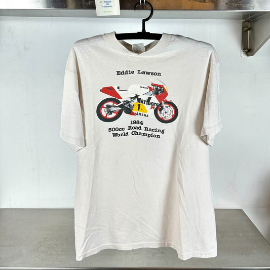 Vintage 1984 Eddie Lawson Yamaha Marlboro 500CC Motorcycle Moto GP World Champion Large single stitch T-shirt