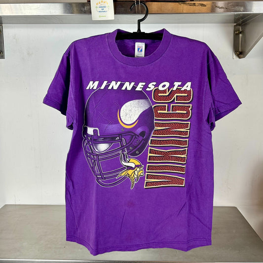 Vintage 90s Minnesota Vikings Football Helmet NFL Large T-shirt