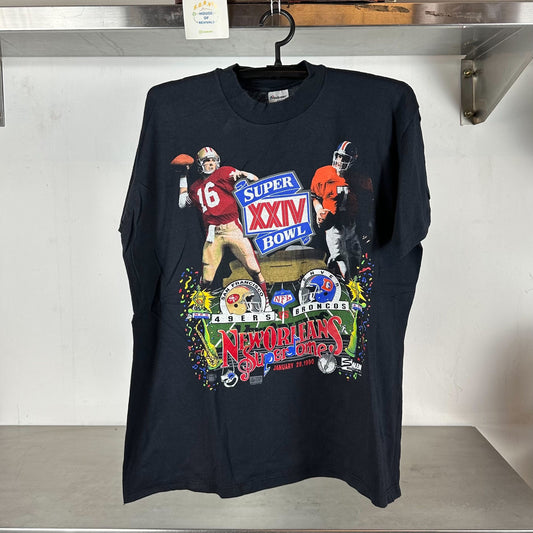 Vintage 1990 NFL Super Bowl XXIV San Francisco 49ers VS Denver Broncos XL T-shirt