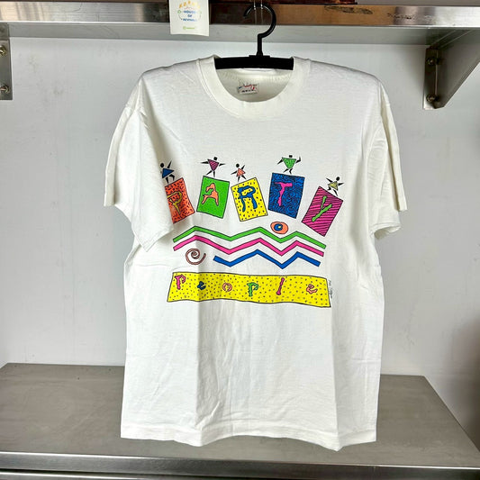 Vintage 1988 Party People Typography Artwork XL Single Stitch T-Shirt
