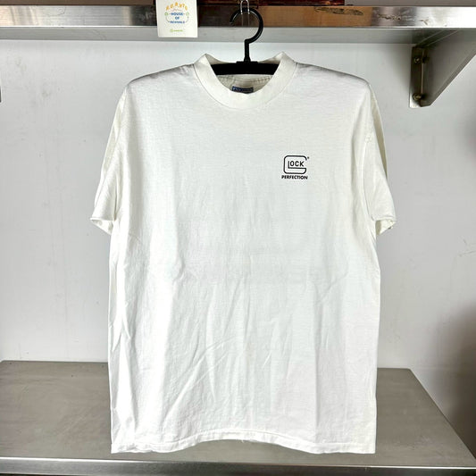 Vintage 90s Glock Perfection Pistol Gun Promo Large Single Stitch T-Shirt