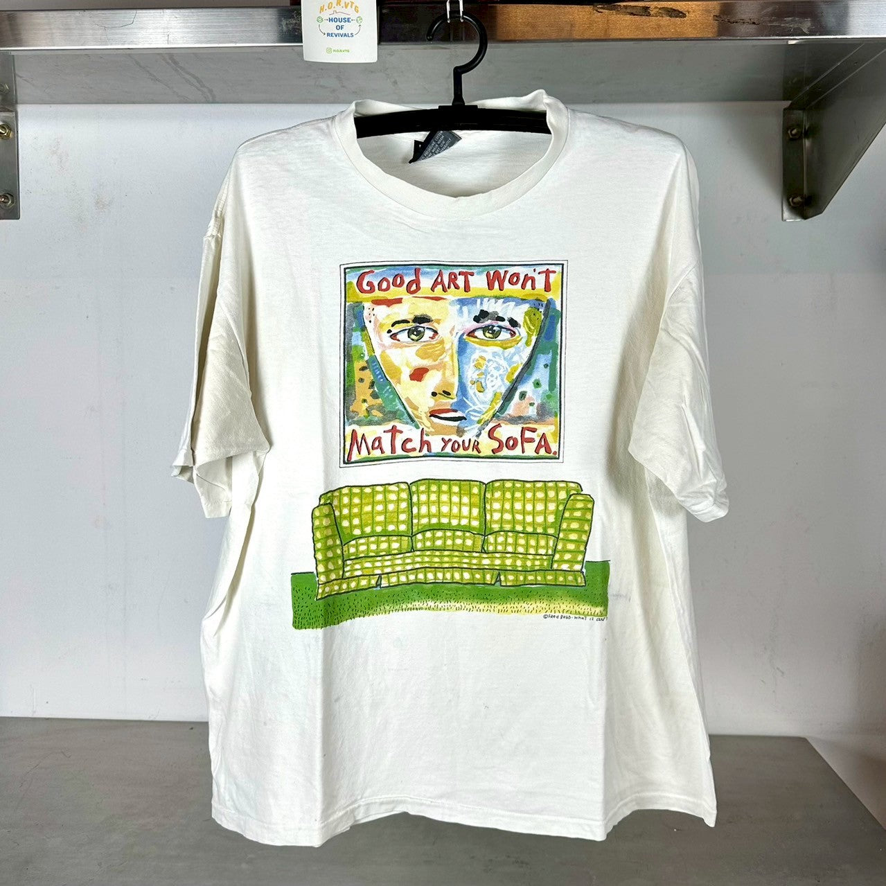 Vintage 90s Fred Babb Good Art Won’t Match Your Sofa XL single stitch T-shirt
