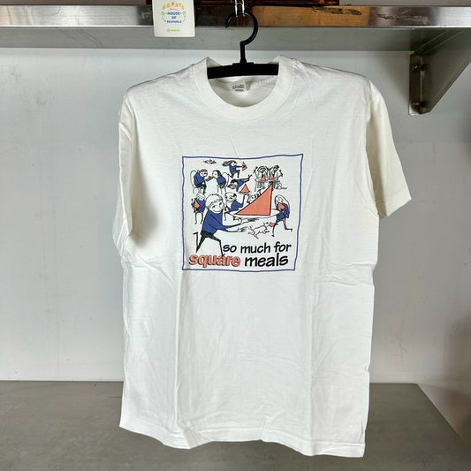 Vintage 90s So Much For Square Meals Humor Art Large single stitch T-shirt
