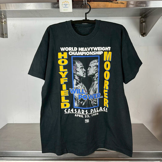 Vintage 1994 Evander Holyfield VS Michael Moore Boxing Fight Promo XL Single Stitch T-shirt