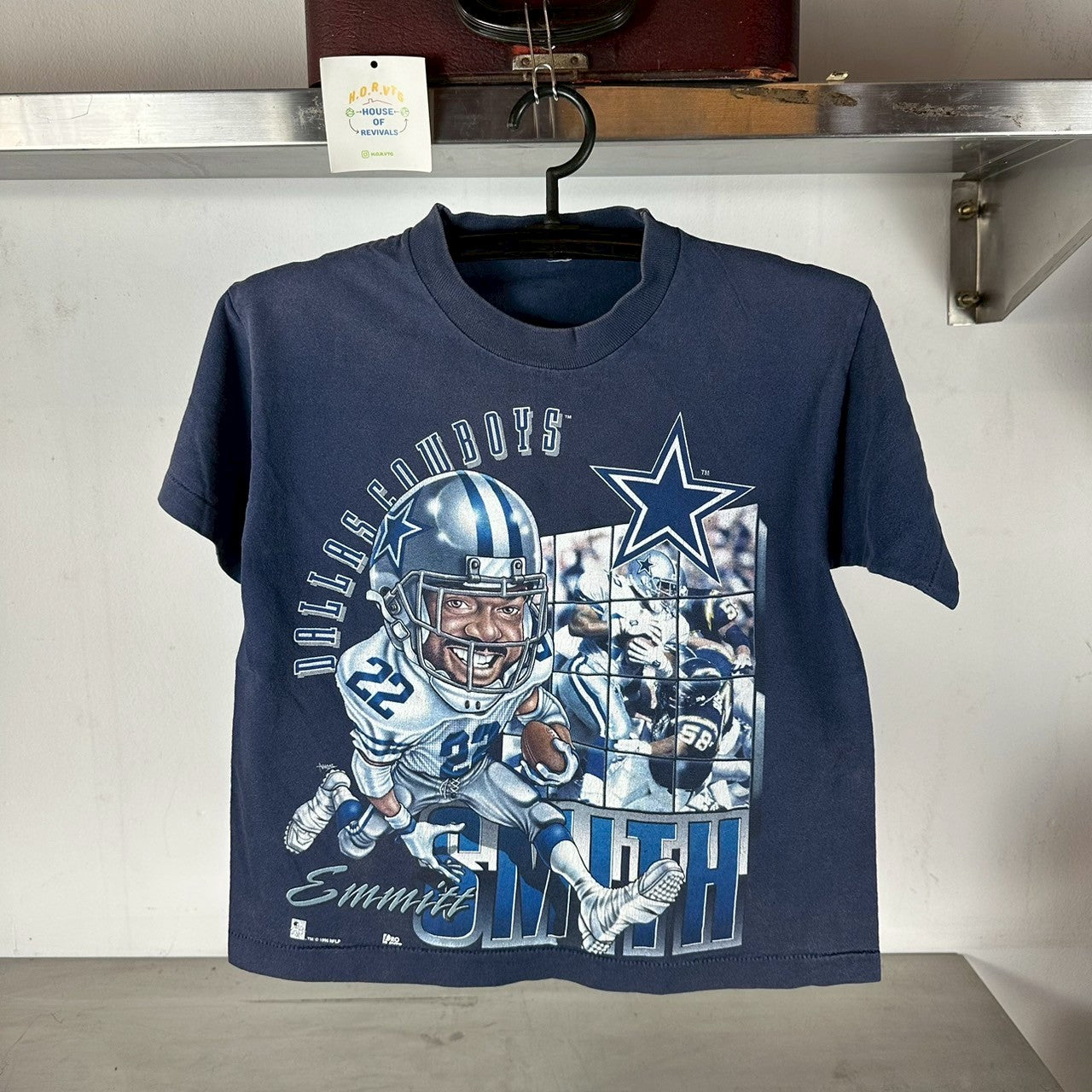 Vintage 1996 Emmitt Smith Dallas Cowboys Caricature NFL single stitch T-shirt