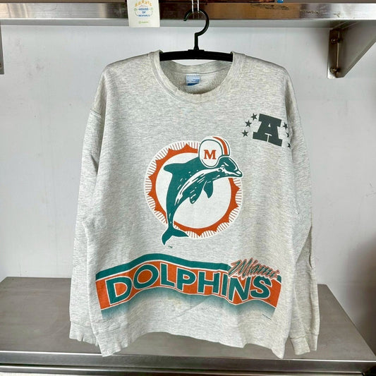 Vintage 1994 Miami Dolphins All Over Print NFL XL Sweatshirt