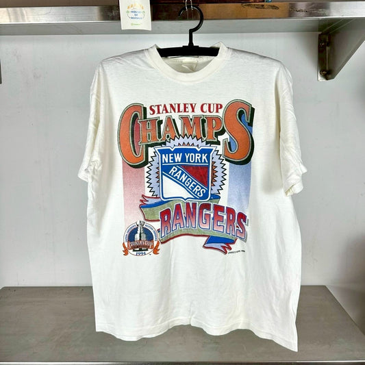 Vintage 1994 NY Rangers Stanley Cup Champs NHL Large single stitch T-shirt