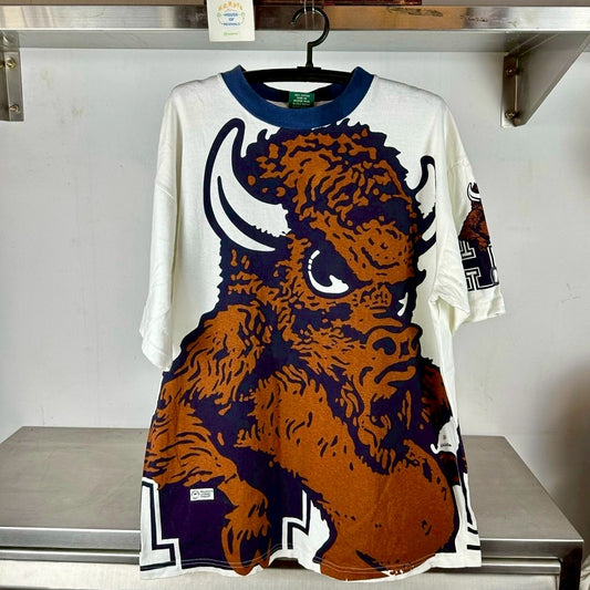 Vintage 90s Howard University Bison Mascot NCAA AOP XL T-shirt