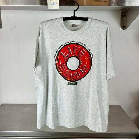Vintage 90s Jesus Life Savior Candy Parody Religion single stitch T-shirt