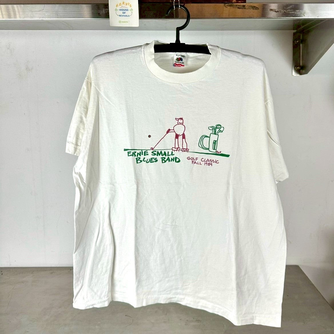 Vintage 1989 Golf Classic Doodle Drawing Art XL Single Stitch T-shirt