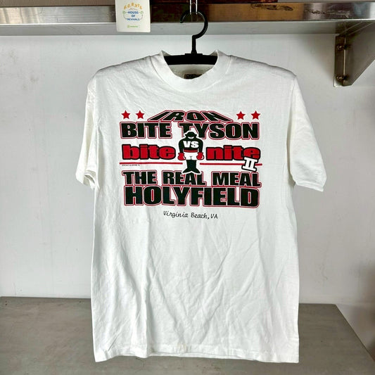 Vintage 90s Mike Tyson Iron Bite Nite The Real Meal Holyfield Boxing single stitch T-shirt