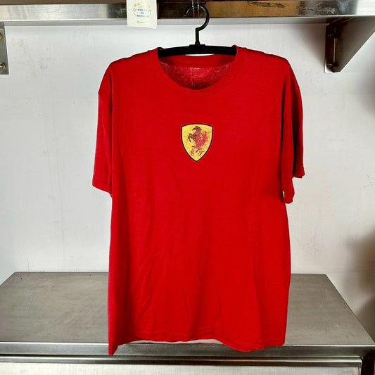 Vintage 90s Ferrari Logo Formula One F1 Car Promo Large T-Shirt