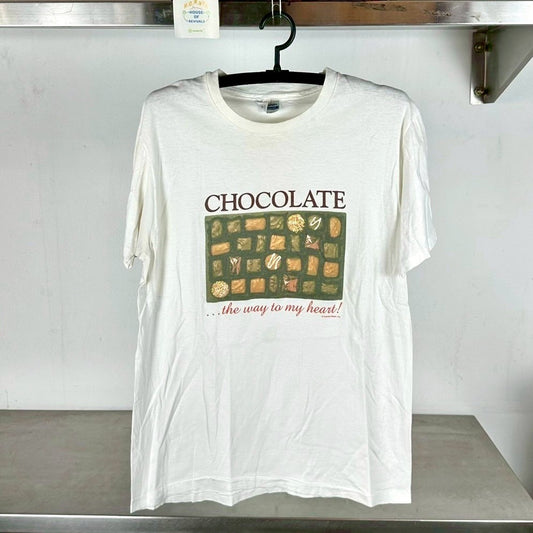 Vintage 90s Chocolate The Way to My Heart! Frances Meyer Artwork Large Single Stitch T-Shirt
