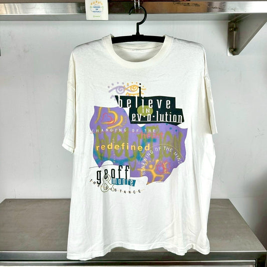 Vintage 90s Geoff Moore & The Distance I Believe in Evolution XL Single Stitch T-shirt