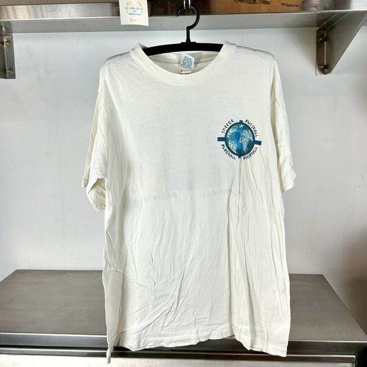 Vintage 1997 Soccer Fussball Football Artwork Large Single stitch T-shirt