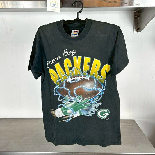 Vintage 1995 Green Bay Packers Lightning Football NFL Medium single stitch T-shirt
