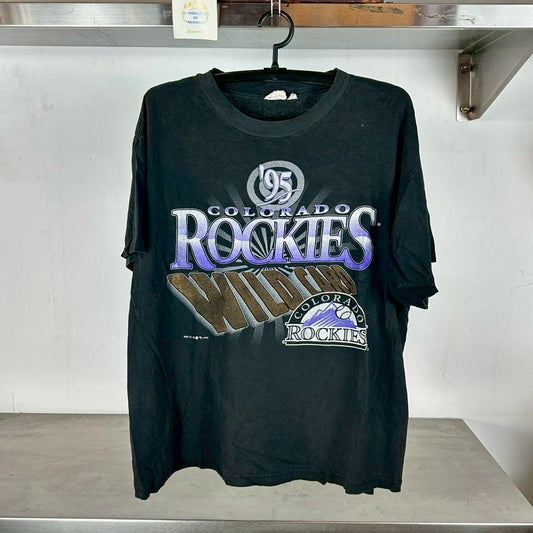 Vintage 1995 Colorado Rockies Wildcard MLB XL T-shirt