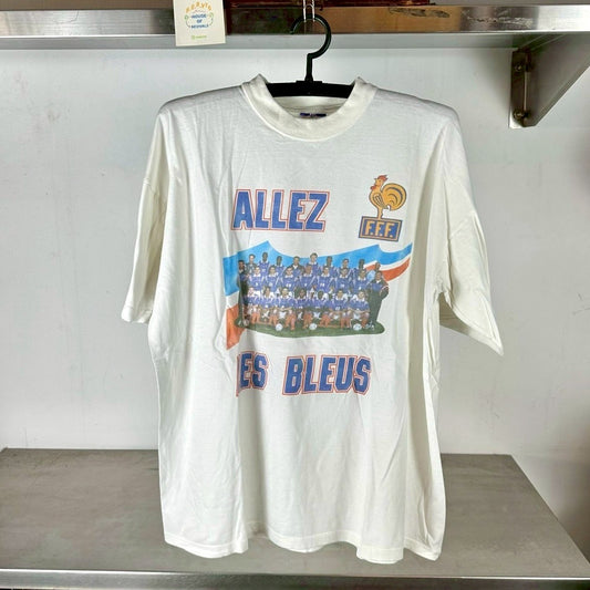 Vintage 90s France Allez Les Blues Soccer National Team XL T-shirt