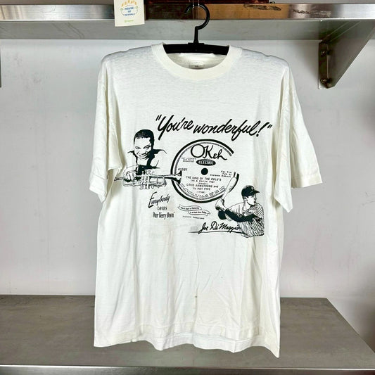 Vintage 80s Louis Armstrong & Joe DiMaggio You're Wonderful! T-shirt