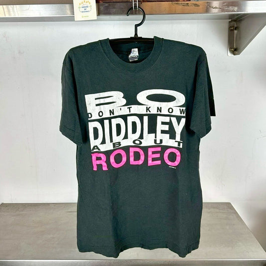 Vintage 1991 Bo Jackson Don't Know Diddley About Rodeo Typography Large single stitch T-shirt