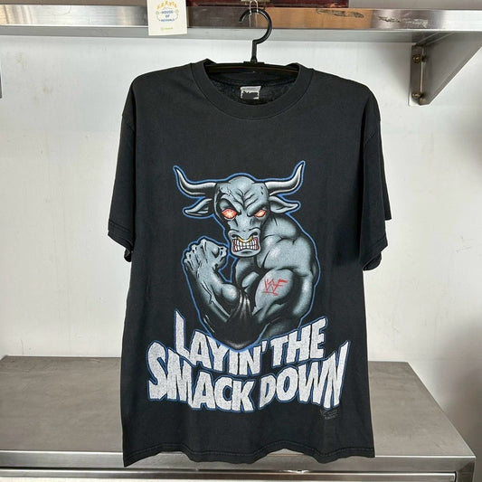 Vintage 1998 The Rock Layin' The Smack Down WWF Wrestling T-shirt