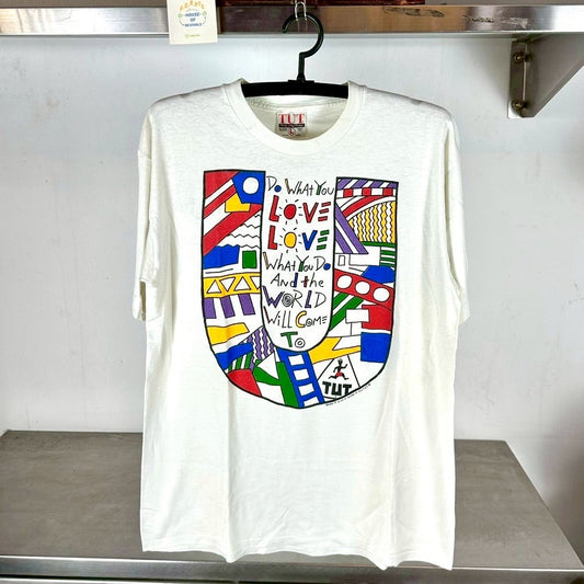 Vintage 90s Do What You Love and the World Will Come To You Artwork T-shirt