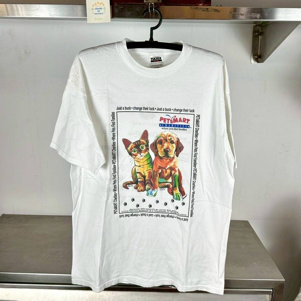Vintage 90s Pets Mart Charities Artwork Promo XL T-shirt