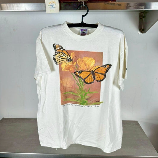 Vintage 90s Monarch Butterflies National Wildlife Federation Artwork T-shirt