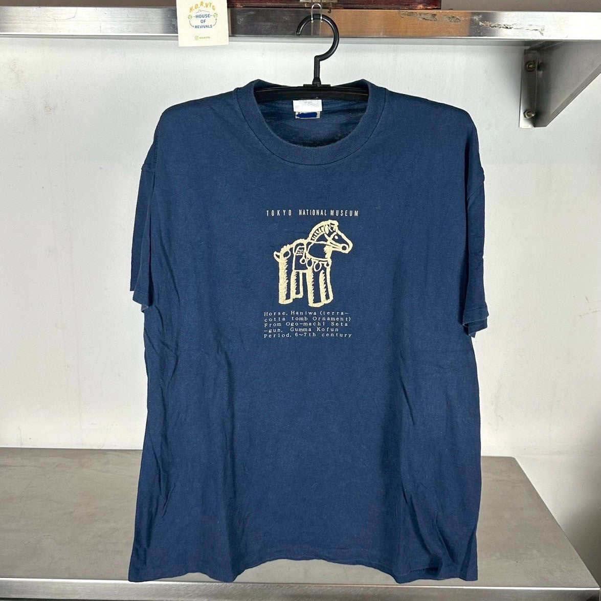 Vintage 90s Haniwa Horse Tokyo National Museum Artwork XL T-shirt