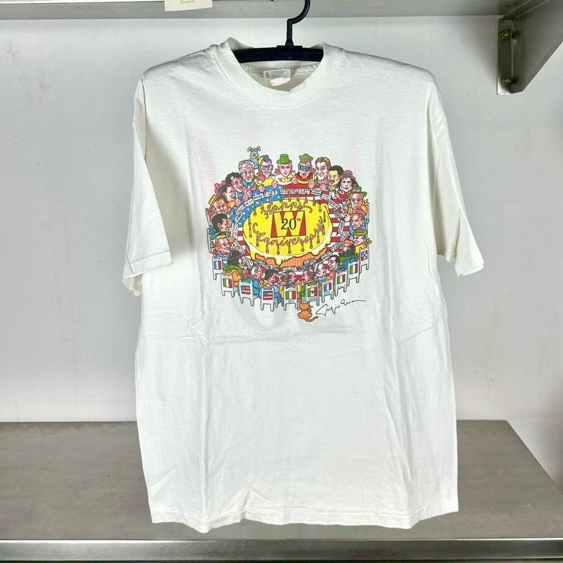 Vintage 1992 W Magazine 20th Anniversary Fashion Artwork Large Single Stitch T-Shirt