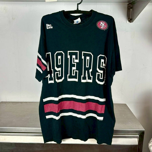 Vintage 1996 San Francisco 49ers NFL AOP Pro Player 2XL Single Stitch T-shirt