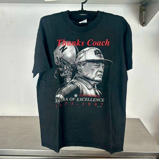 Vintage 1997 Nebreska Huskers Thanks Coach Tom Osborne NCAA Large T-Shirt