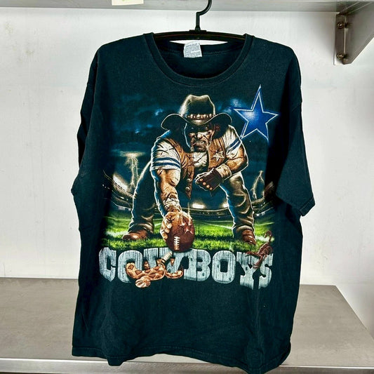 Vintage 90s Dallas Cowboys Liquid Blue NFL Graphic T-Shirt