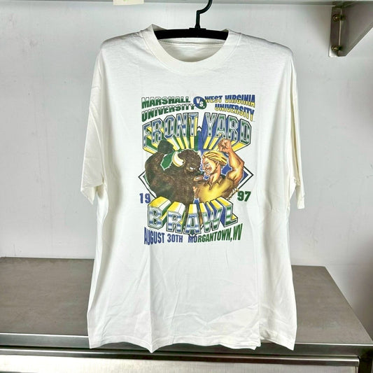 Vintage 1997 Marshall University VS West Virginia University Brawl NCAA T-Shirt