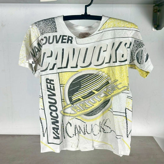 Vintage 90s Vancouver Canucks All Over Print NHL AOP T-shirt