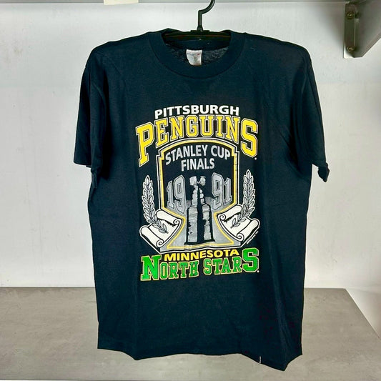 Vintage 1991 NHL Stanley Cup Finals Penguins VS North Stars T-shirt