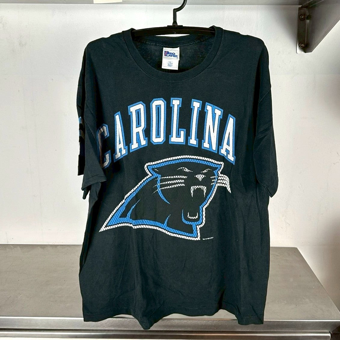Vintage 1997 Carolina Panthers All Over Print NFL AOP T-shirt