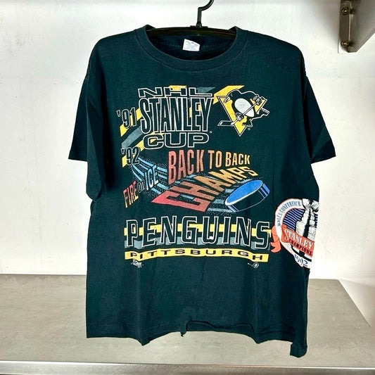Vintage 1992 Pittsburgh Penguins Back to Back Champs NHL Wraparound AOP T-shirt