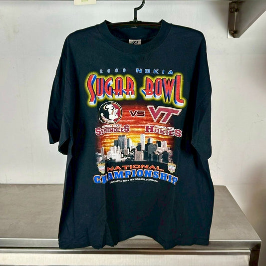 Vintage 2000 NCAA Nokia Sugar Bowl FSU Seminoles VS VT Hokies T-shirt
