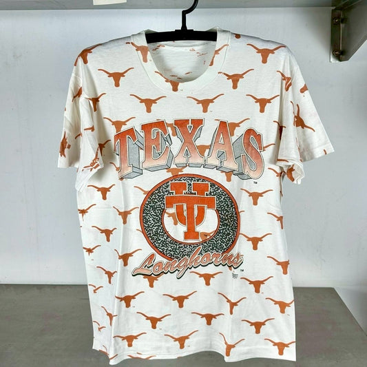 Vintage 90s Texas Longhorns All Over Print AOP NCAA T-shirt