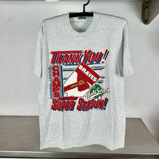 Vintage 1991 Atlanta Braves Champions Thank You! MLB T-shirt