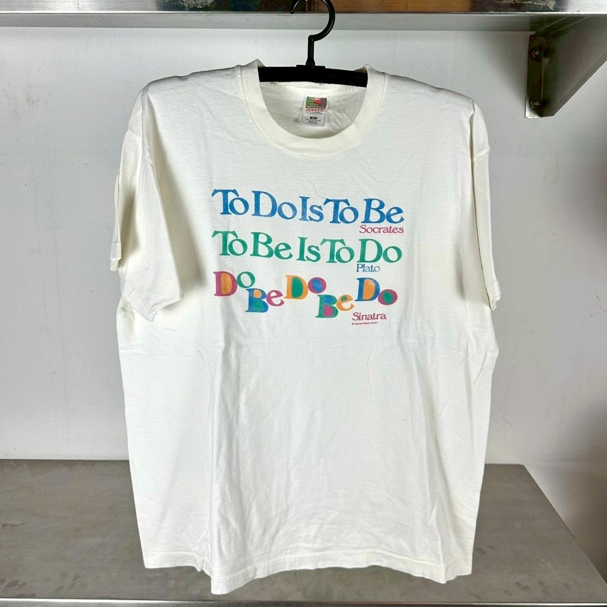 Vintage 90s Socrates Plato Frank Sinatra Humor T-shirt