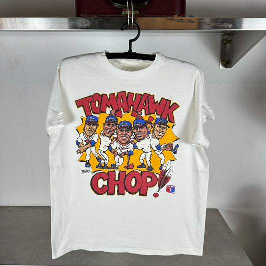 Vintage 90s Atlanta Braves Tomahawk Chop! Caricature MLB T-shirt