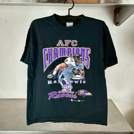 Vintage 2001 Ray Lewis Baltimore Ravens AFC Champions T-shirt