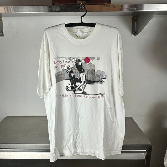 Vintage 90s Every Hour You Golf Adds an Hour to Your Life Humor T-shirt