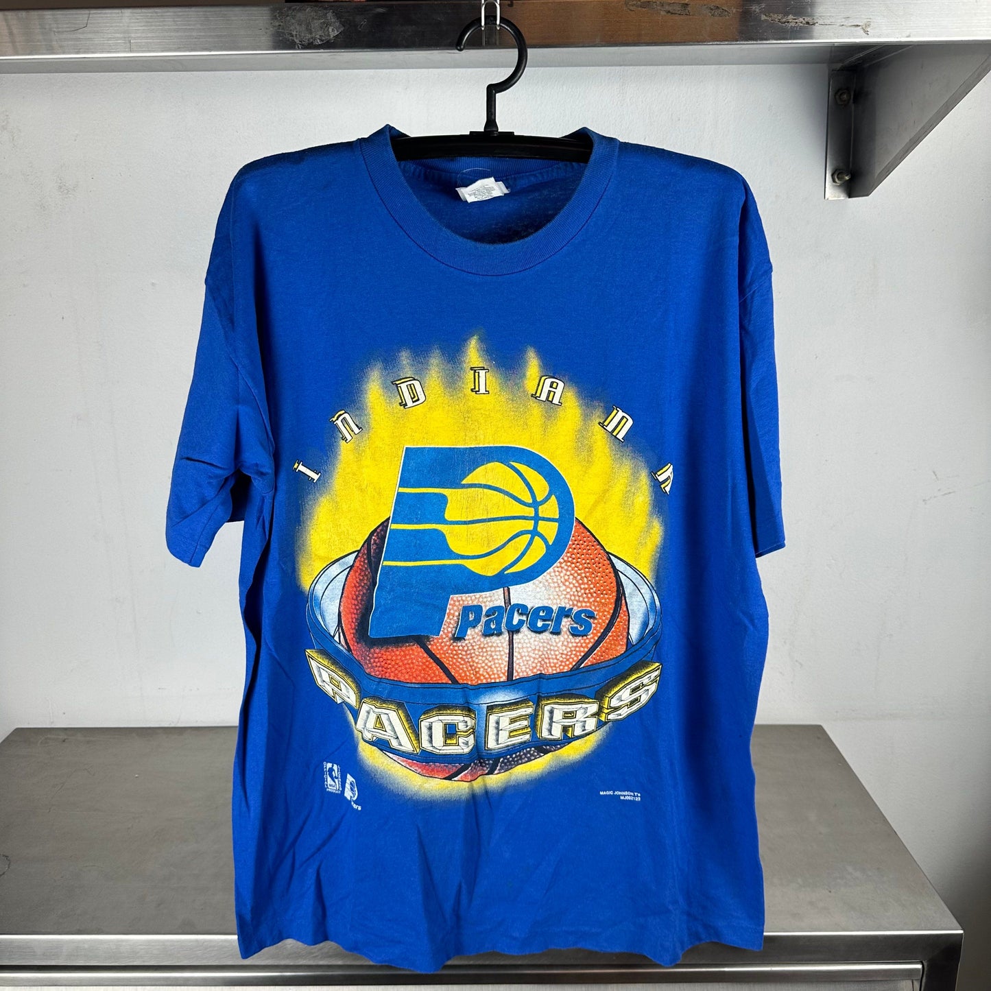 Vintage 90s Indiana Pacers Basketball Flame NBA T-Shirt