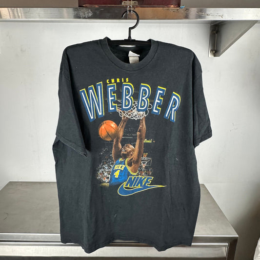 Vintage Nike 90s Chris Webber Warriors Basketball NBA T-shirt